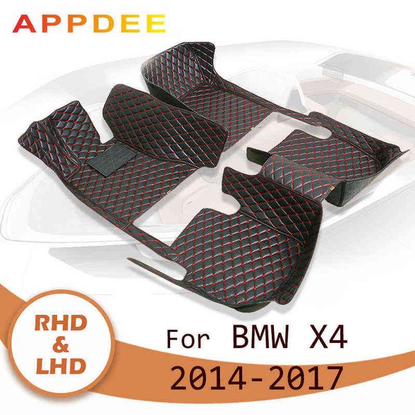 APPDEE Auto-Fußmatten für BMW X4 F26 2014 2015 2016 2017 Kundenspezifische Auto-Fußpolster Automobil-Teppichabdeckung H220415