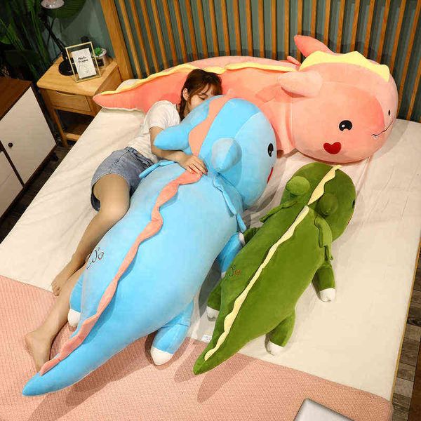 CM Big Size Kawaii Dinosaur Plush Cushion Cartoon Dino Bonecas Cama Dormir Sleeping Prehed Groy for Kids Presente J220704