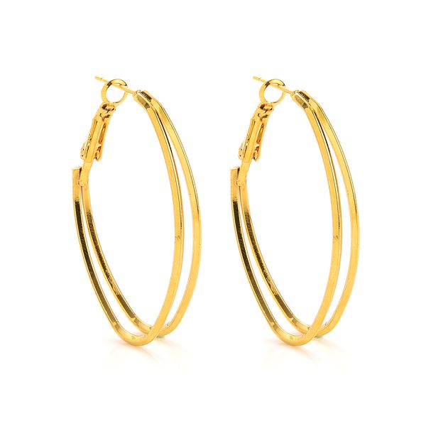 

18k gold filled oval hoop earrings big round earrings party jewelry, Golden;silver