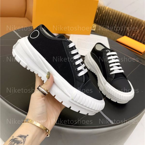 

exquiite caual shoe women' imple platform deigner hoe multi-color canva runner neaker platform bulky neaker brand, Black