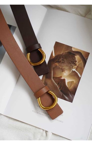 

2022 elling new design genuine leather beltst on the first layer korean fashion women' classic luxury waistband black brown