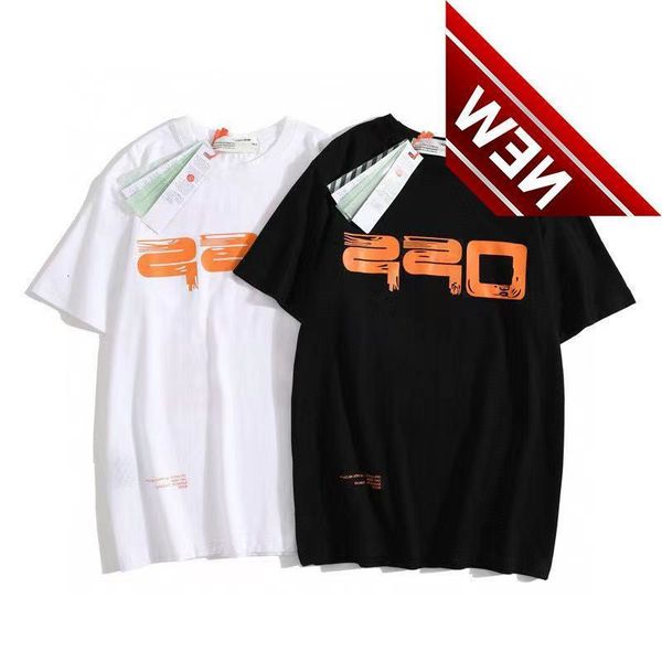

50% discount chao brand spring and summer off orange letter arrow short sleeve factory direct sale, White;black