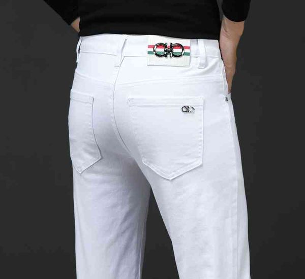 

men's jeans summer trend versatile menswear j slim straight jeans s91e, Blue