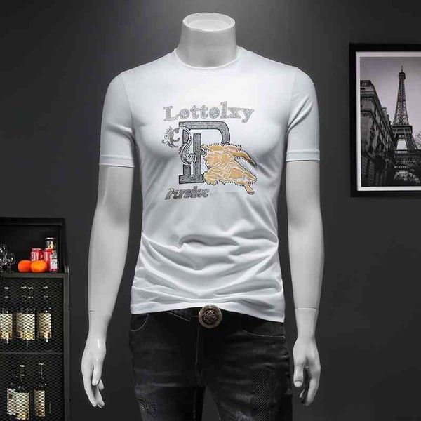 

round neck double mercerized cotton 2022 summer new men's short sleeve t-shirt streetwear women's clothing summer 50% off, White;black