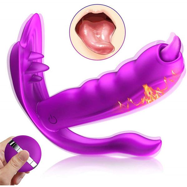 Vestível Vibrador Clitóris Remoto Controle Vibrar Dildo, Língua Clitórnia Massager Vagina Adulto Brinquedos Sexy Para As Mulheres