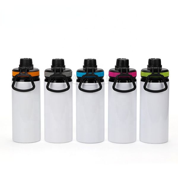 

stock 6 colors diy sublimation blanks tumblers white 600ml 20oz water bottle mug cups singer layer aluminum tumblers drinking cup with lids