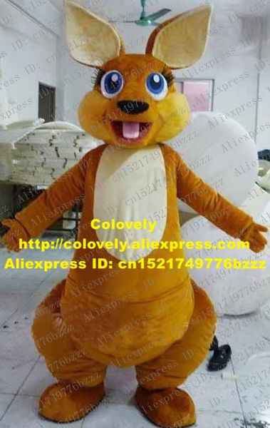 Mascot boneca traje fresco marrom canguru mascot traje mascotte bandicoot roo cogs com grande olhos azuis adultos adulto no.2770 fr