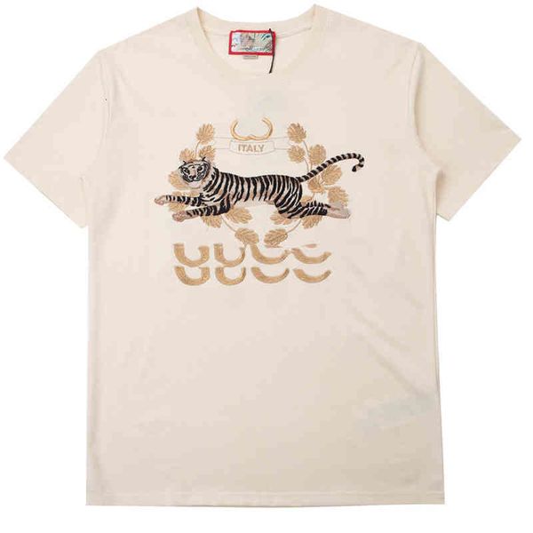 

women's t-shirt luxury spring summer tiger year short sleeve fashion cotton t-shirt leisure fried, White