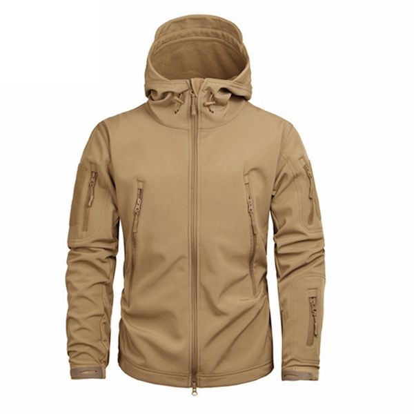 

tactical jackets for men soft shell jackets military hooded coat waterproof army fleece windproof clothing camo colors 220817, Black;brown