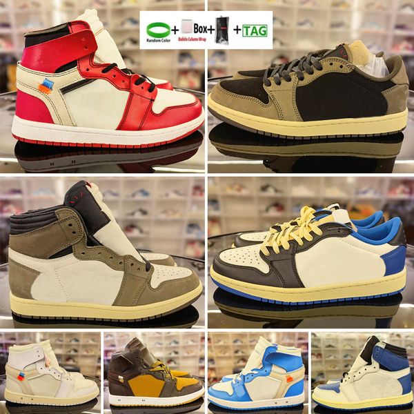 

2022 mens womens designer basketball shoes off jumpman 1 fragment black sail mca university blue green big size 13 sneakers trainers eur 36-