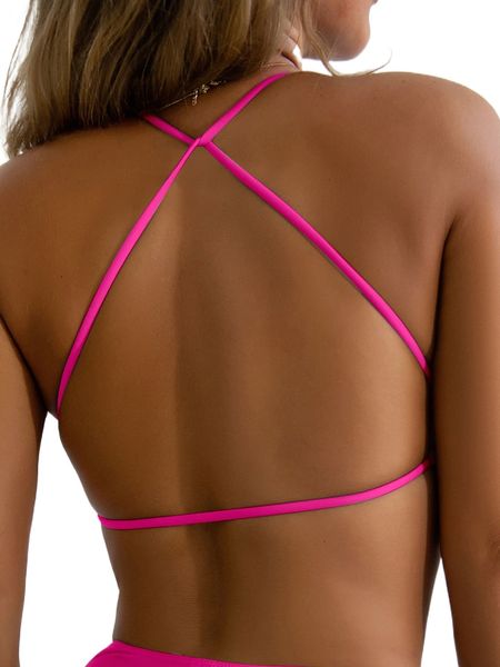 

plain backless bikini i6gk#, White;black