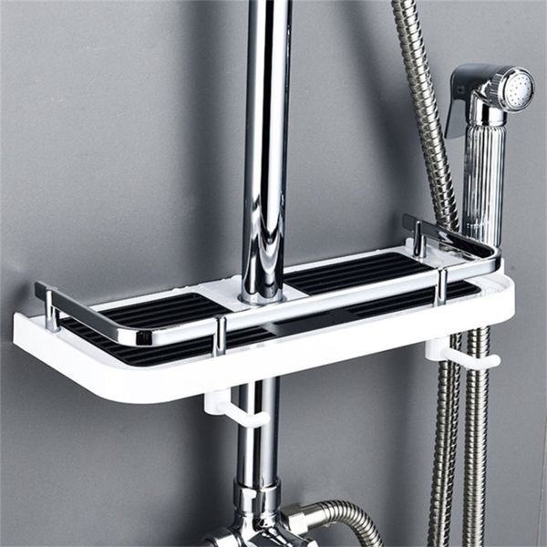 Portaoggetti per doccia Rack Organizer Mensola per bagno Vassoio per shampoo Supporto senza foratura Mensola galleggiante per parete Articolo per la casa 220527