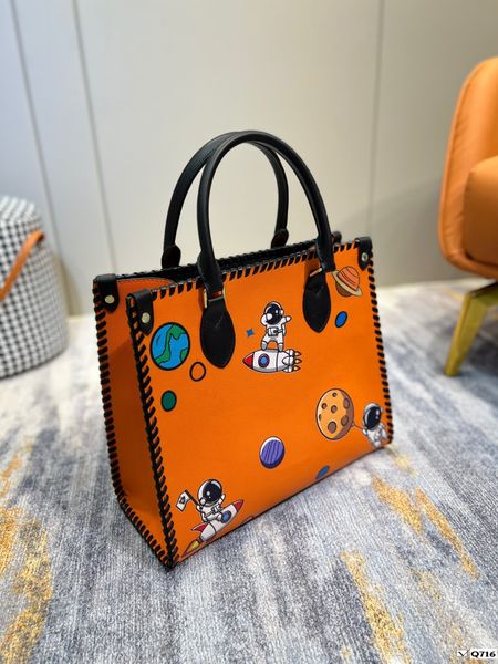 

designer sunshine tote shopping bag women fashion handle crossbody shoulder strap beach handbag letter rom print leather travel branded luxu