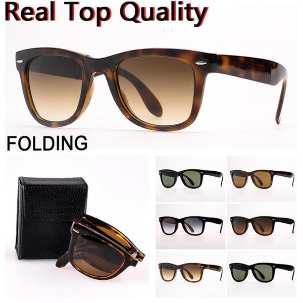 

womenr sunglasses folding sunglass mens sunglasses women sun glasses with uv400 glass lenses folding leather case and retailing 303l, White;black