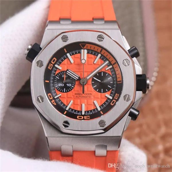 

tw luxury cal.3124 movement mens watches 42mm fruit wrist watch running second timing automatic machinery wristwatch, Slivery;brown