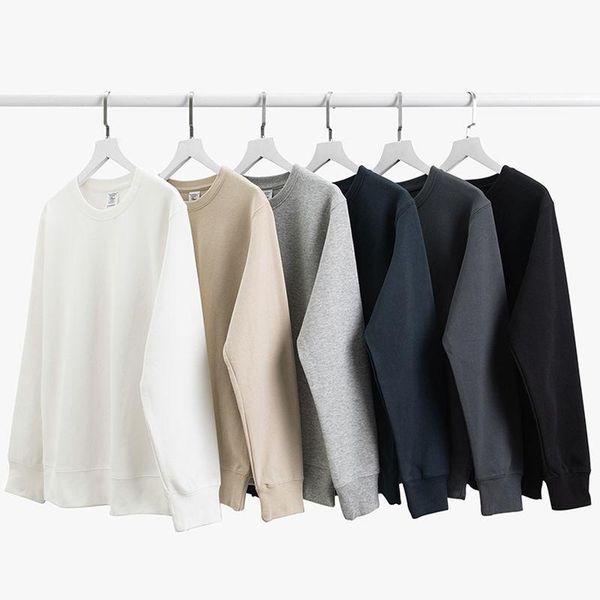 

pure color sweatshirt o-neck thin cool long sleeve pullover wild early autumn ami kaji style, Black