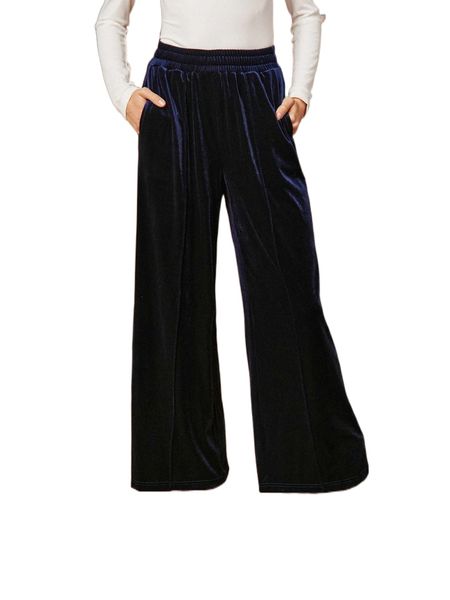 

motf premium velvet wide leg pants g4ba#, Black;white