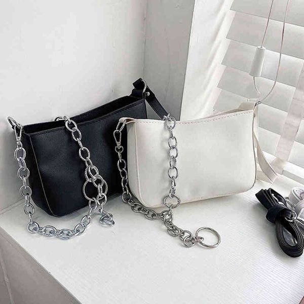 

fashion women pu leather solid color crossbody shoulder messenger bag casual ladies chain mini handbags purse g220519