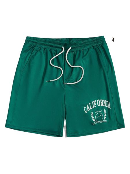 

men letter graphic drawstring waist shorts y8pw#, White;black