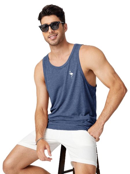 

men flamingo print tank i76k#, White;black