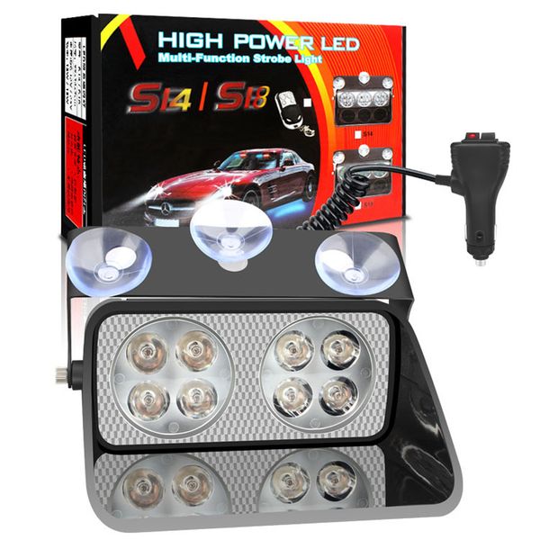 8W 8 LED Auto Blitzlicht Viper Auto Windschutzscheibe Blitzsignal Notfall Feuerwehrmann Polizei Leuchtfeuer Warnleuchten Rot Blau Bernstein 12V S8