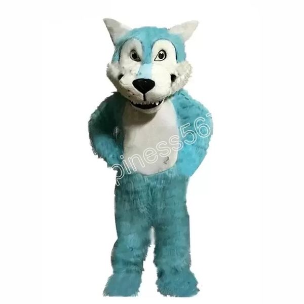 Performance New Husky Wolf Dog Mascot Costumes Halloween Natale Personaggio dei cartoni animati Abiti Suit Volantini pubblicitari Abbigliamento Carnevale Unisex Adulti Outfit