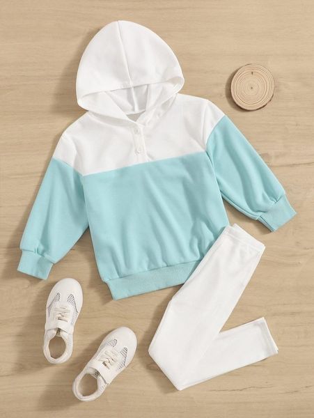 

toddler girls colorblock sweatshirt & leggings set she, White
