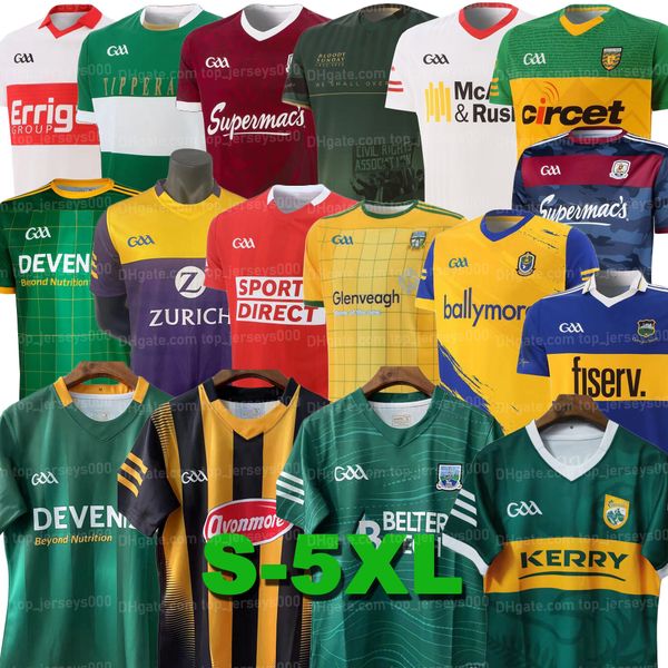

22/23 gaa rugby jerseys kilkenny wexford kerry tyrone meath fermanagh derry roscommon donegal mayo cork galway ath cliath gaillimh tipperary, Black;gray