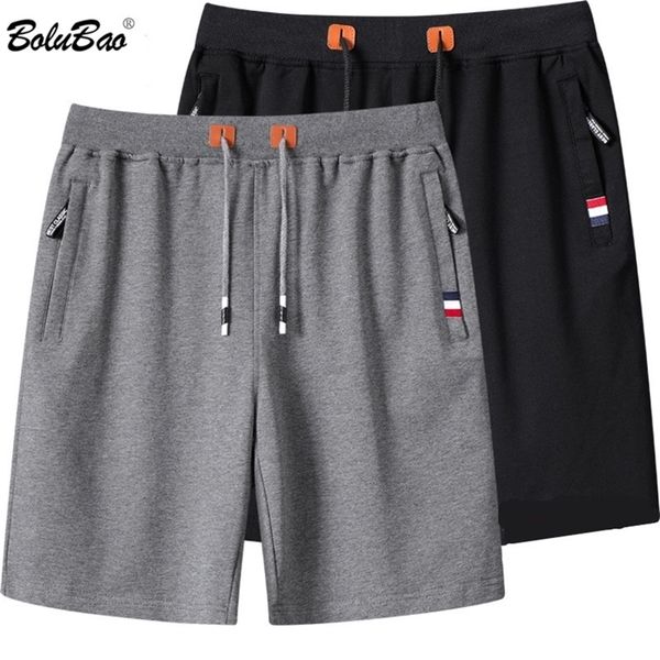 

bolubao summer men casual shorts trend brand men solid color cotton running shorts drawstring shorts male220622, White;black