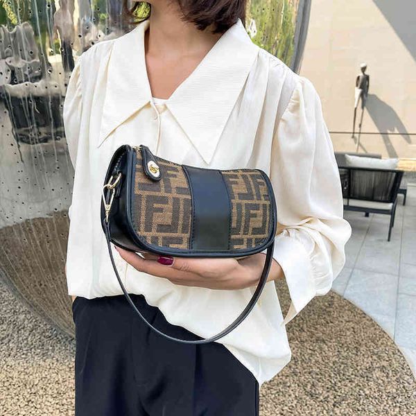 

style dumpling single shoulder kou armpit bag fashion contrast color mahjong bag