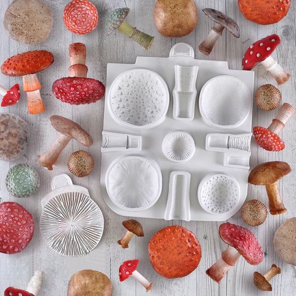 Toadstools и грибы плесень для пирога Veiner Decort Decort Silicone Flom Sugarful Sugarfult