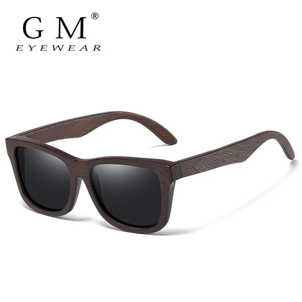 

gm retro fashion bamboo wood polarized sunglasses driving square style sun glasses male goggle uv400 women men brand designer 220616, White;black