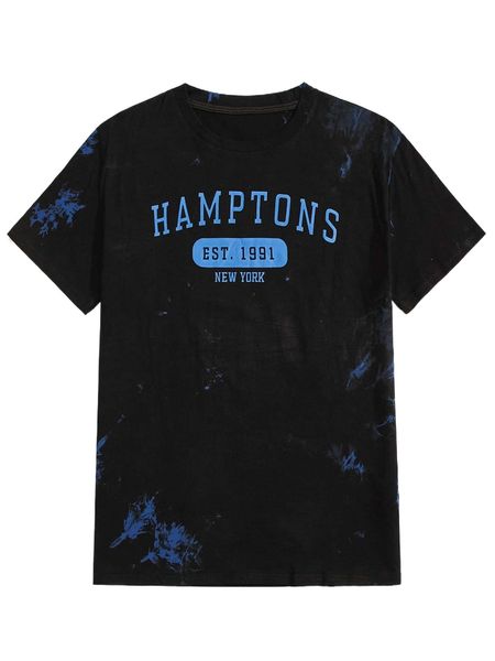 

romwe guys letter tie dye tee z5ak#, White;black