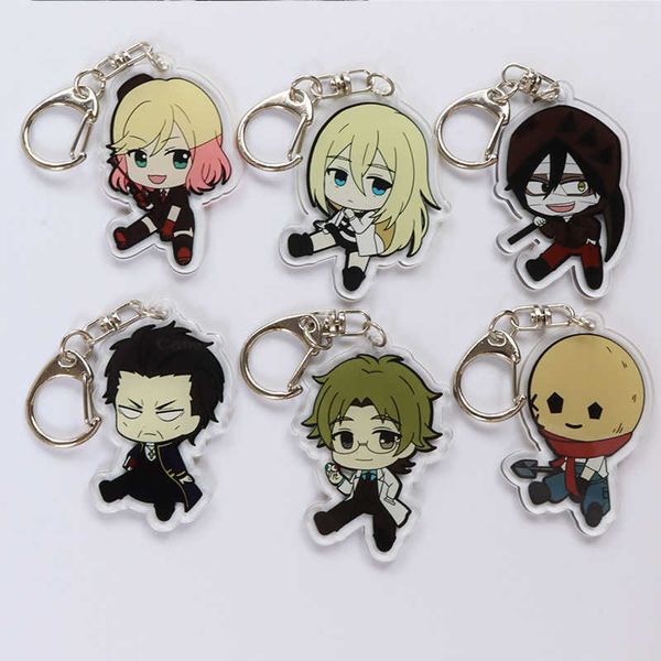 

keychains new animation surrounding killing angel acrylic key chain fashion double-sided transparent pendant, Silver