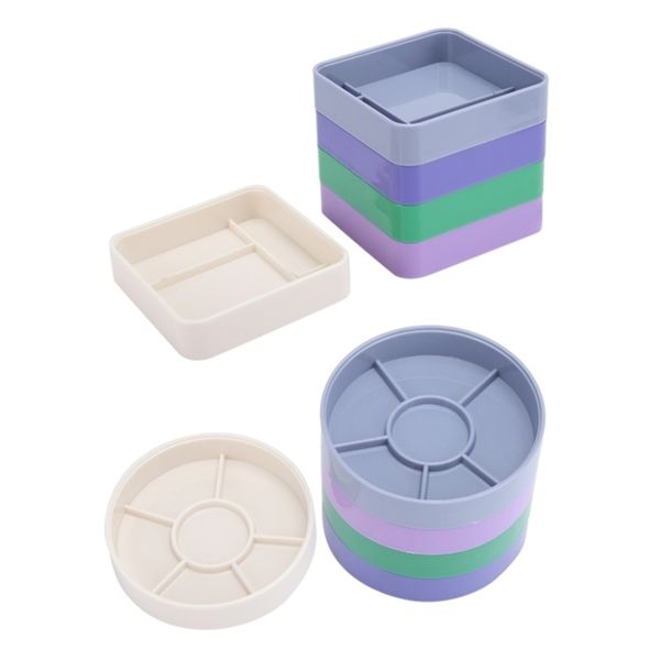 

5 layers round square plastic box watch parts screw storage case repair tool accessory container organizer for maker 220719, Black;blue
