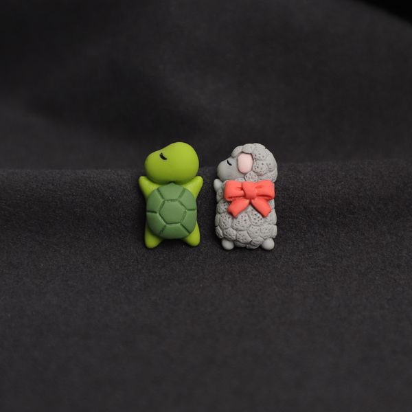 

cartoon creative animal brooches for women japanese resin badges cute turtle elephant rabbit sheep bear duck pin denim shirt jewelry gift ba, Gray