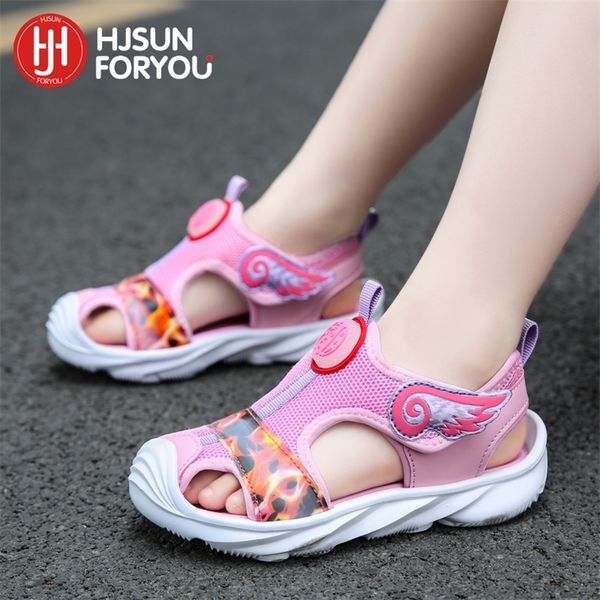 

summer children fashion beach sandals outdoor shoes girls princess footwear kids non-slip sandalias 220524, Black;red