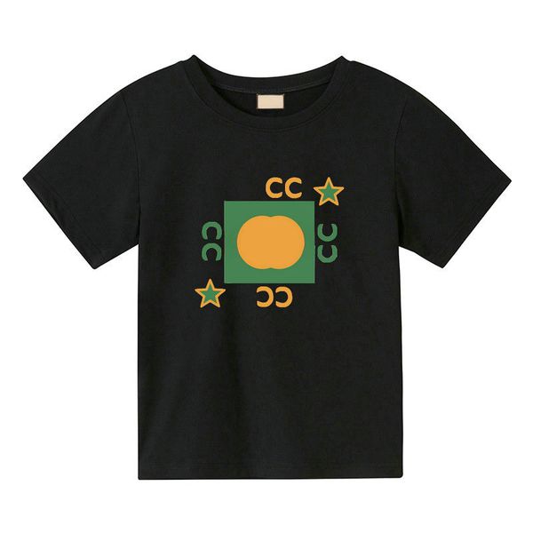 Kinder-Designer-Baumwoll-T-Shirts für Kinder, Jungen und Mädchen, T-Shirt mit kurzen Ärmeln, Rundhalsausschnitt, lose Buchstabendruck-Tops, Hip-Hop-T-Shirts