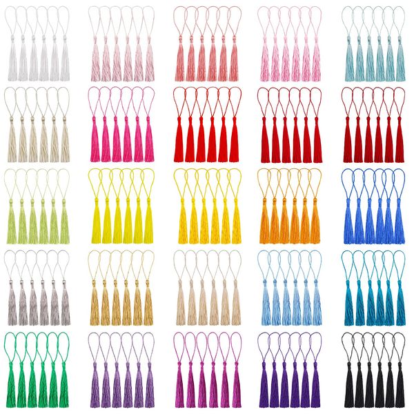 

charms 13cm bookmark tassels silky craft for jewelry making bookmarks graduation diy projects 25 colors amoim, Bronze;silver