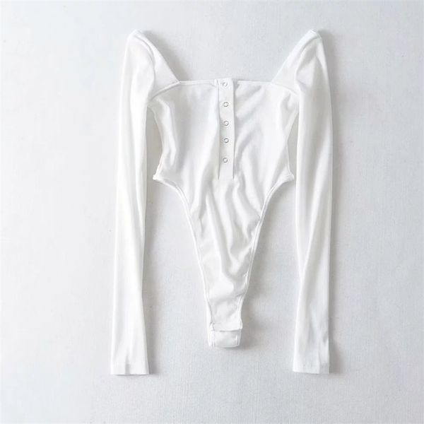 

backless bodycoy bodysuit women long sleeve rompers womens jumpsuit streetwear stretch black white jumpsuit overalls 210521