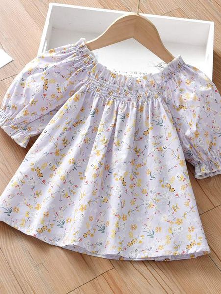 

toddler girls shirred detail ditsy floral blouse she, White;black