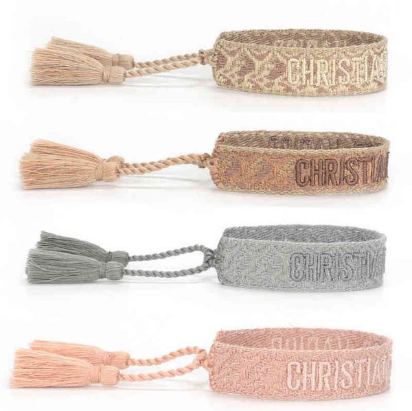 

fashion brand friendship charm bracelets bangles women men adjustable embroidery tassel bangle couple braided jewelry designer woven fabrics, Golden;silver
