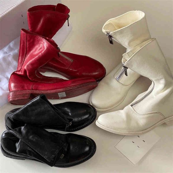 

boots guidi short boots front zipper autumn martin women's 310 washed horse leather versatile thick soled ghost emperor inverted, Black