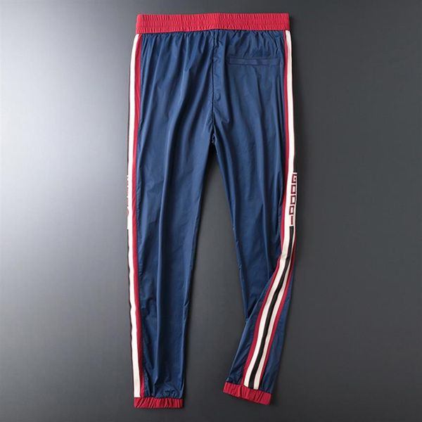 

men's pants breathable jogger drawstring sports track men street fashion side stripe designer joggers casual trousers m-5xl199q, Black