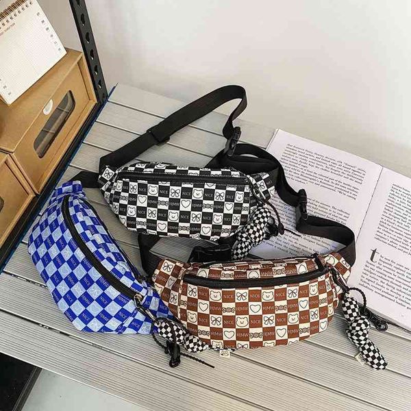 

handbags bags chest men's ins fashion messenger student leisure personality waist trend single shoulder, Black;red