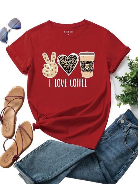 

heart and slogan graphic tee c9lh#, White