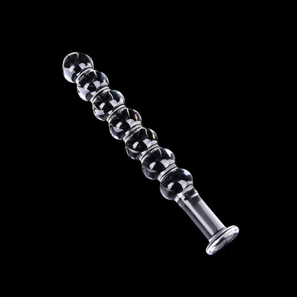 Crystal Glass da 15 cm Crystal Artificiale Dick Dick Dildo Anal Bead Butt Cuggino Vibratore Massaggio Prostato Masturbare il giocattolo sexy per donne adulte