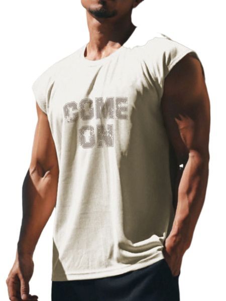 

men slogan graphic tank s1hs#, White;black