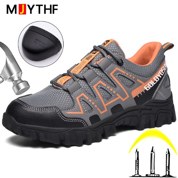 

brand work safety shoes 2022 new men indestructible shoes steel toe anti-smash anti-puncture work sneakers men hiking shoes, Red;white
