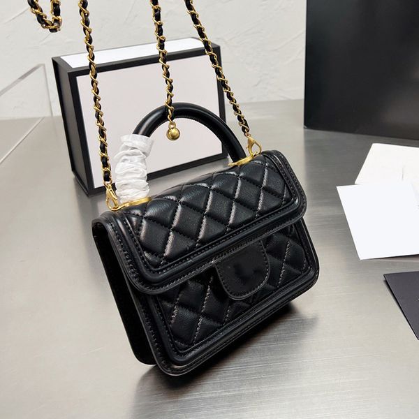 

2022ssw france womens vanity bags mini flap co handle lambskin quilted crush ball gold metal hardware matelasse chian crossbody purse cosmet